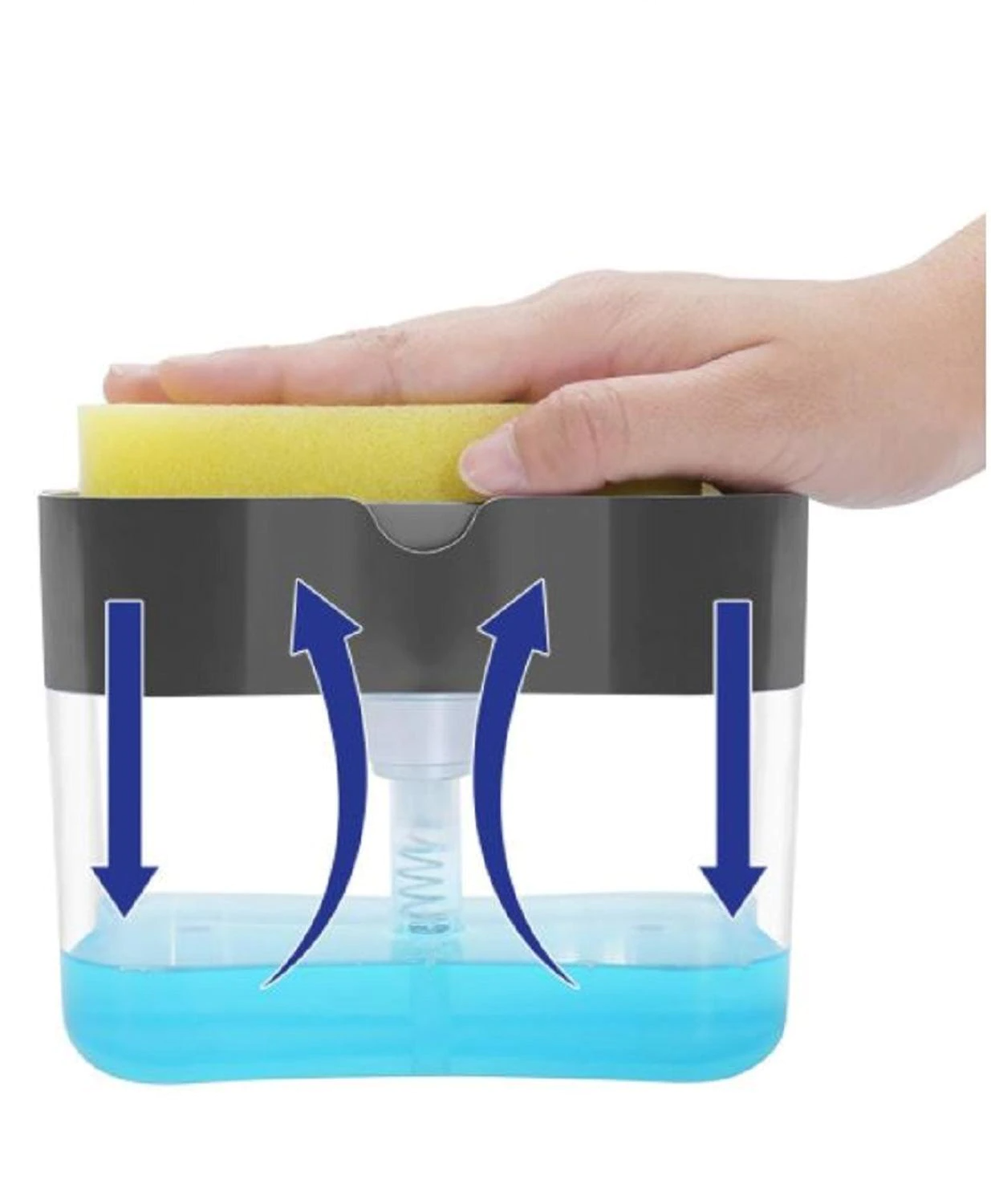 Soap Dispenser With Sponge Holder Cleaning Liquid Pump Dispenser